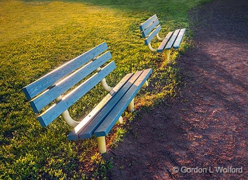 Backlit Benches_35119.jpg - Photographed at Smiths Falls, Ontario, Canada.